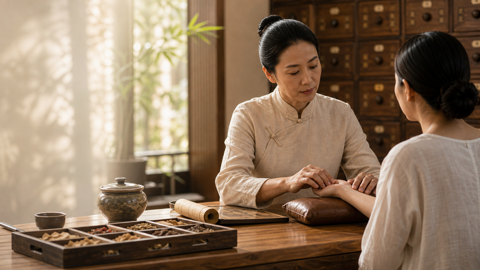 Jiutian Traditional Chinese Medicine Clinic pulse diagnosis consultation in Chiang Mai